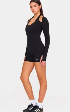 PrettyLittleThing Gym Wear*Sculpt Halter Long Sleeve Gym Unitard