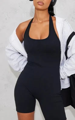 PrettyLittleThing Gym Wear*Sculpt Halterneck Mini Unitard