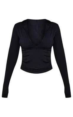 PrettyLittleThing Athletic Jackets*Sculpt Long Sleeve Hooded Gym Jacket