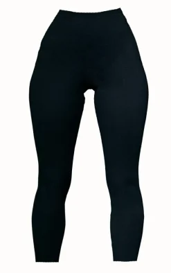 Black Sculpt Rib Leggings