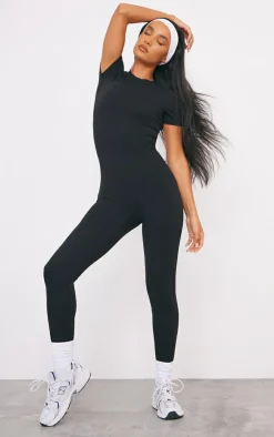 PrettyLittleThing Gym Wear*Sculpt Short Sleeved Unitard