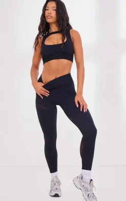 PrettyLittleThing Seamless Gym Wear*Seamless Distressed Panel Leggings