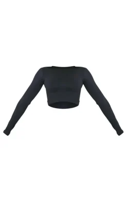 PrettyLittleThing Workout Tops*Seamless Long Sleeve Cropped Gym Top