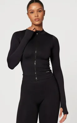 PrettyLittleThing Athletic Jackets*Seamless Rib Detail Jacket