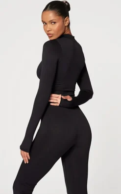 PrettyLittleThing Athletic Jackets*Seamless Rib Detail Jacket