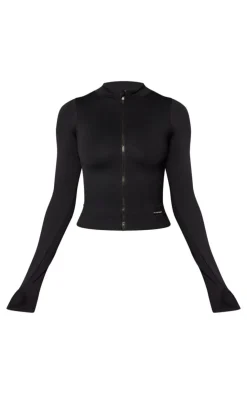 PrettyLittleThing Athletic Jackets*Seamless Rib Detail Jacket
