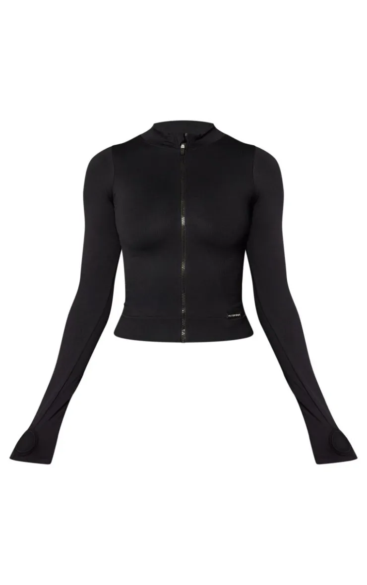 PrettyLittleThing Athletic Jackets*Seamless Rib Detail Jacket