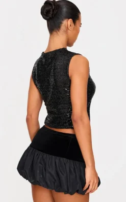 Sequin Boat Neck Long Top-PrettyLittleThing Discount