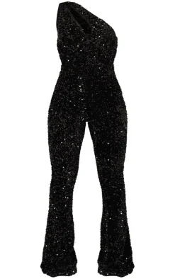 Sequin Cup Detail One Shoulder Jumspuit-PrettyLittleThing Outlet