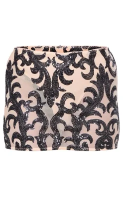 Sequin Jacquard Panties Insert Mini Skirt-PrettyLittleThing Outlet