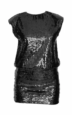 Sequin Shoulder Pad Sleeveless Bodycon Dress-PrettyLittleThing Best