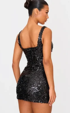 Sequin Side Cut Out Strappy Bodycon Dress-PrettyLittleThing Outlet