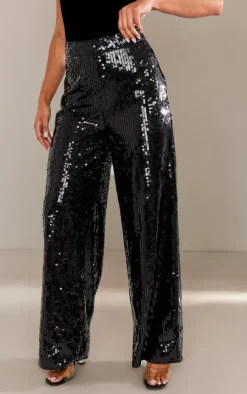 PrettyLittleThing Christmas Day Outfits*Sequin Tailored Wide Leg Pants