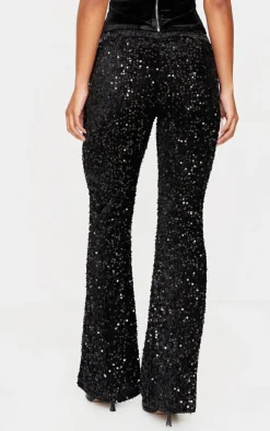 PrettyLittleThing Christmas Day Outfits*Sequin Velvet Flared Pants
