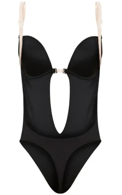 Black Shapewear Plunge Bodysuit