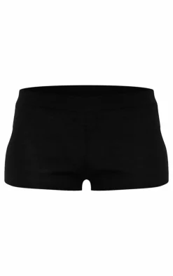 Discount PrettyLittleThing Sheer Knit Hot Pant Black