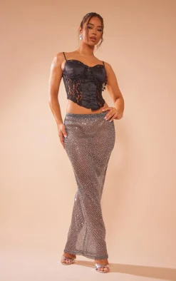 Sheer Sequin Maxi Skirt-PrettyLittleThing Best