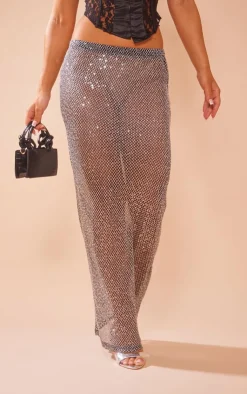 Sheer Sequin Maxi Skirt-PrettyLittleThing Best