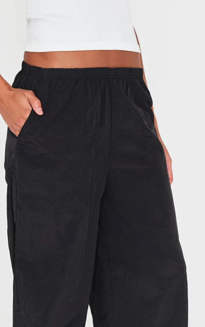 Black Shell Wide Leg Pants