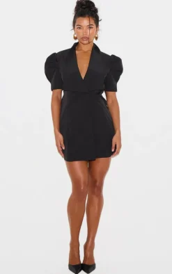 Short Sleeve Bow Back Blazer Dress-PrettyLittleThing Clearance