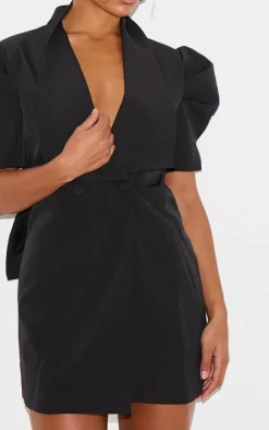 Short Sleeve Bow Back Blazer Dress-PrettyLittleThing Clearance