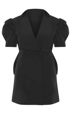Short Sleeve Bow Back Blazer Dress-PrettyLittleThing Clearance