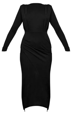 Shoulder Pad Long Sleeve Midaxi Dress-PrettyLittleThing Clearance