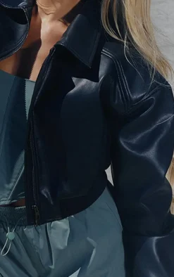 PrettyLittleThing Bomber Jackets*Shoulder Padded Cropped Bomber Jacket