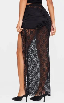 Skirt Overlay Detail Lace Maxi Skirt-PrettyLittleThing Online