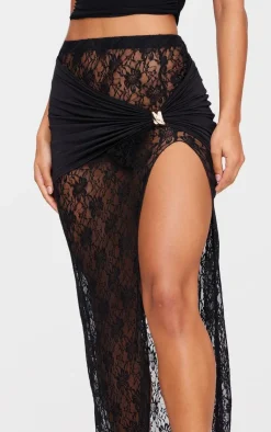 Skirt Overlay Detail Lace Maxi Skirt-PrettyLittleThing Online