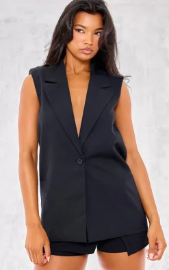 PrettyLittleThing Sleeveless Tops*Sleeveless Longline Vest
