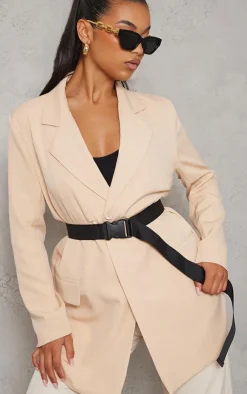 PrettyLittleThing Black Belts*Slider Buckle Tape Belt