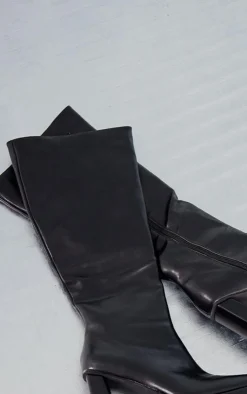 PrettyLittleThing Platforms*Slight Platform Block Heel Square Toe Knee Boots