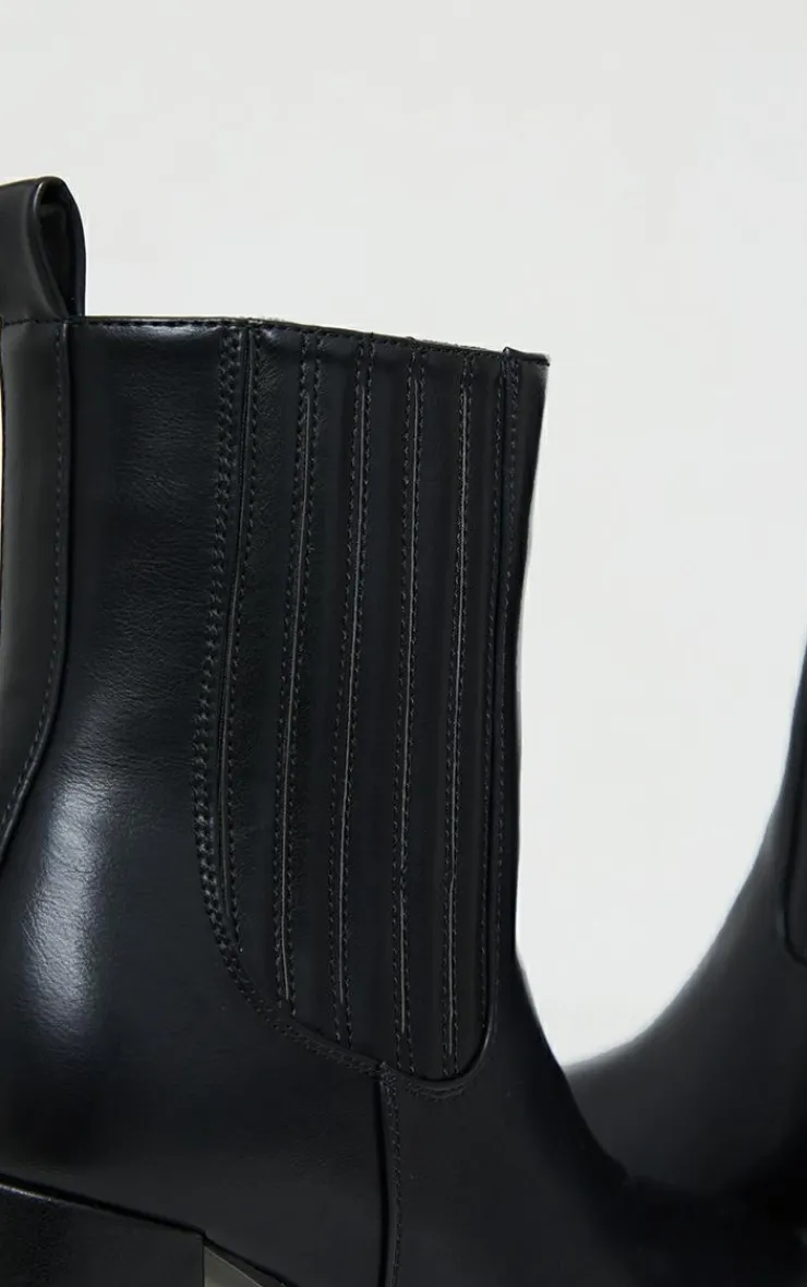 PrettyLittleThing Platforms*Slight Platform Chelsea Basic Heeled Ankle Boots