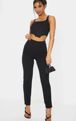 Slim Leg Crepe Pants-PrettyLittleThing Clearance