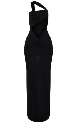 Slinky Asymmetric Extreme Cut Out Maxi Dress-PrettyLittleThing Clearance