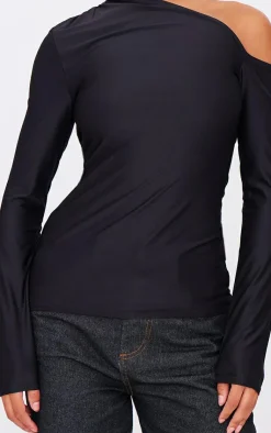 PrettyLittleThing Christmas Shop*Slinky Asymmetric Longline Top