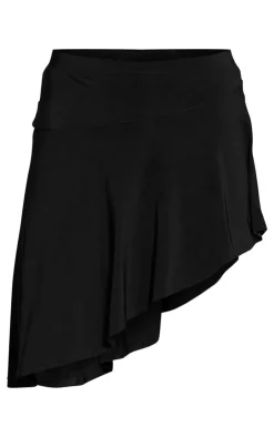 New PrettyLittleThing Slinky Asymmetrical Micro Mini Skirt Black