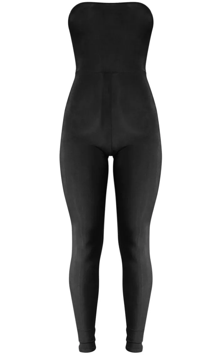 Black Slinky Bandeau Jumpsuit