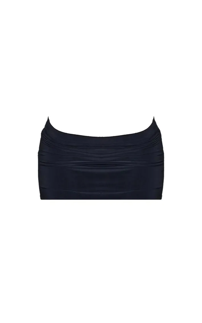 Black Slinky Basic Low Rise Extreme Micro Mini Skirt