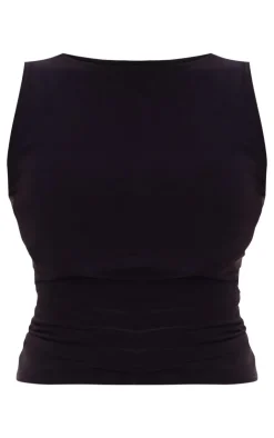 PrettyLittleThing Sleeveless Tops*Slinky Boatneck Sleeveless Top