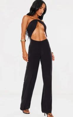 Slinky Cut Out Chain Detail Jumpsuit-PrettyLittleThing Discount