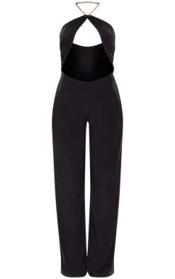 Slinky Cut Out Chain Detail Jumpsuit-PrettyLittleThing Discount