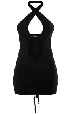 Slinky Extreme Cut Out Trim Detail Ruched Bodycon Dress-PrettyLittleThing Hot