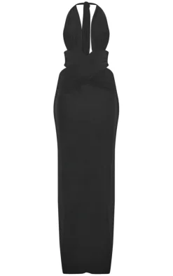 Slinky Extreme Plunge Maxi Dress-PrettyLittleThing Outlet