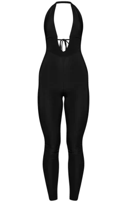 Slinky Halter Neck Jumpsuit-PrettyLittleThing Outlet