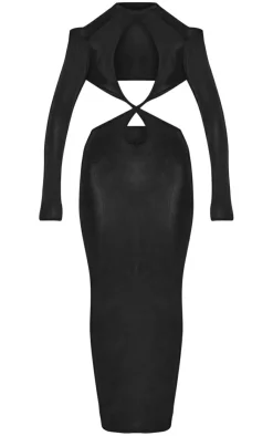 Slinky High Neck Cut Out Maxi Dress-PrettyLittleThing Clearance