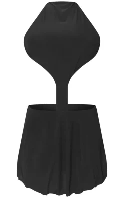 Slinky High Neck Cut Out Shift Dress-PrettyLittleThing Online