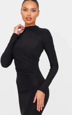 Slinky Long Sleeve Maxi Dress-PrettyLittleThing Discount