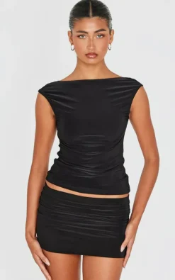 Best PrettyLittleThing Slinky Low Rise Mini Micro Skirt Black